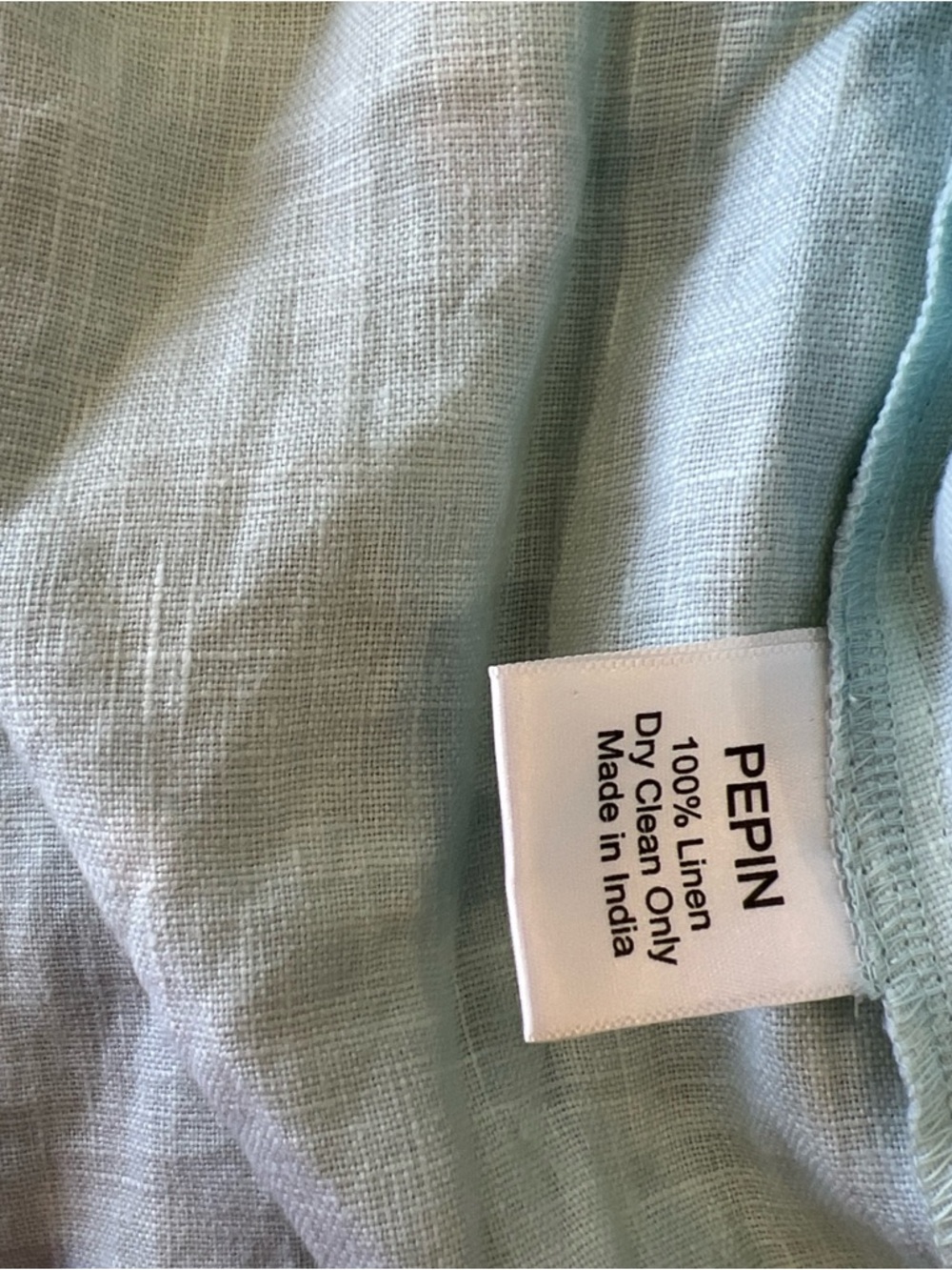 Pepin Anthropologie Linen Halter Dress MIDI Size 0 Aqua Beaded Pocket New Damage - Picture 9 of 14